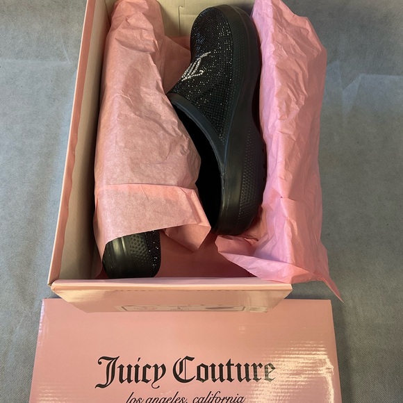 Juicy Couture  Rhinestone Comfort Clogs Sparkly Black - Size 8 - Picture 13 of 13